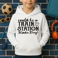 Could Be A Train Station Kinda Day Kids Hoodie thumb 2