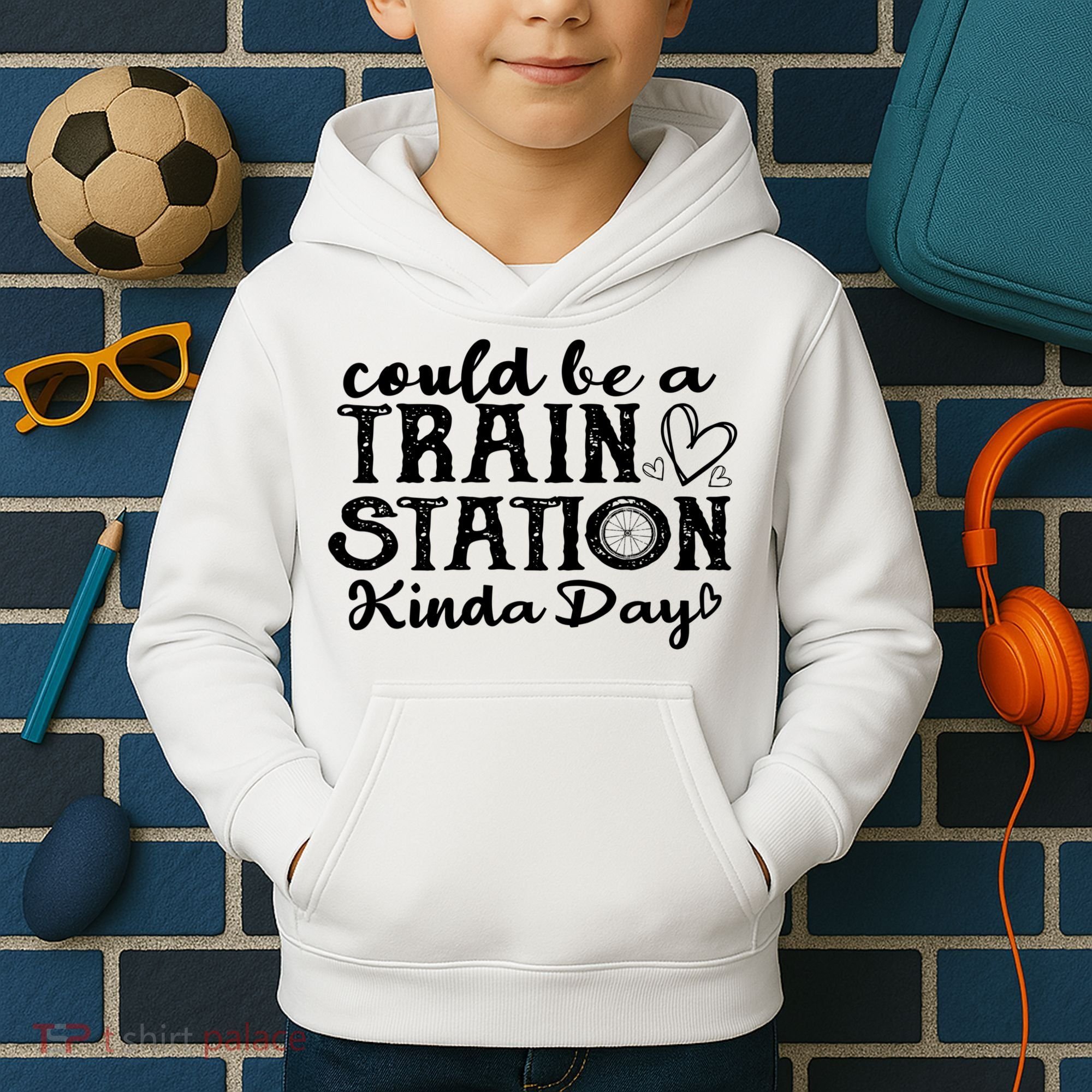Could Be A Train Station Kinda Day Kids Hoodie
