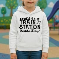 Could Be A Train Station Kinda Day Kids Hoodie thumb 3