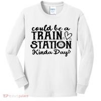 Could Be A Train Station Kinda Day Kids Long Sleeve Shirt thumb 0