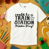 Could Be A Train Station Kinda Day Kids T-Shirt thumb 3