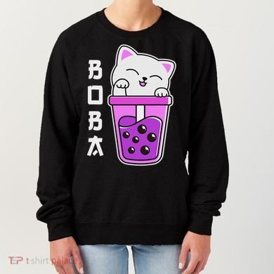 Cat Boba Anime Bubble Tea Neko Kawaii  Women's Sweatshirt
