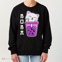Cat Boba Anime Bubble Tea Neko Kawaii  Women's Sweatshirt thumb 0