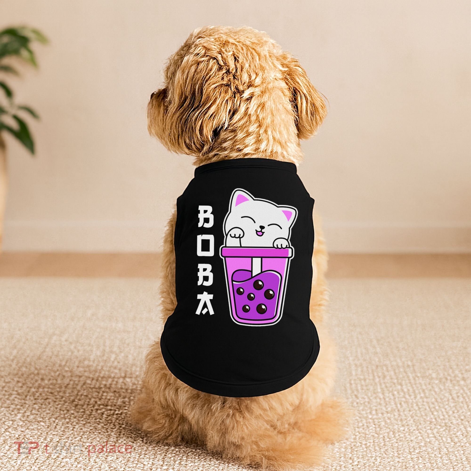 Cat Boba Anime Bubble Tea Neko Kawaii  Doggie Tank