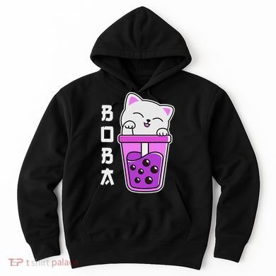 Cat Boba Anime Bubble Tea Neko Kawaii  Hoodie