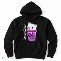 Cat Boba Anime Bubble Tea Neko Kawaii  Hoodie thumb 0