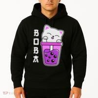 Cat Boba Anime Bubble Tea Neko Kawaii  Hoodie thumb 2