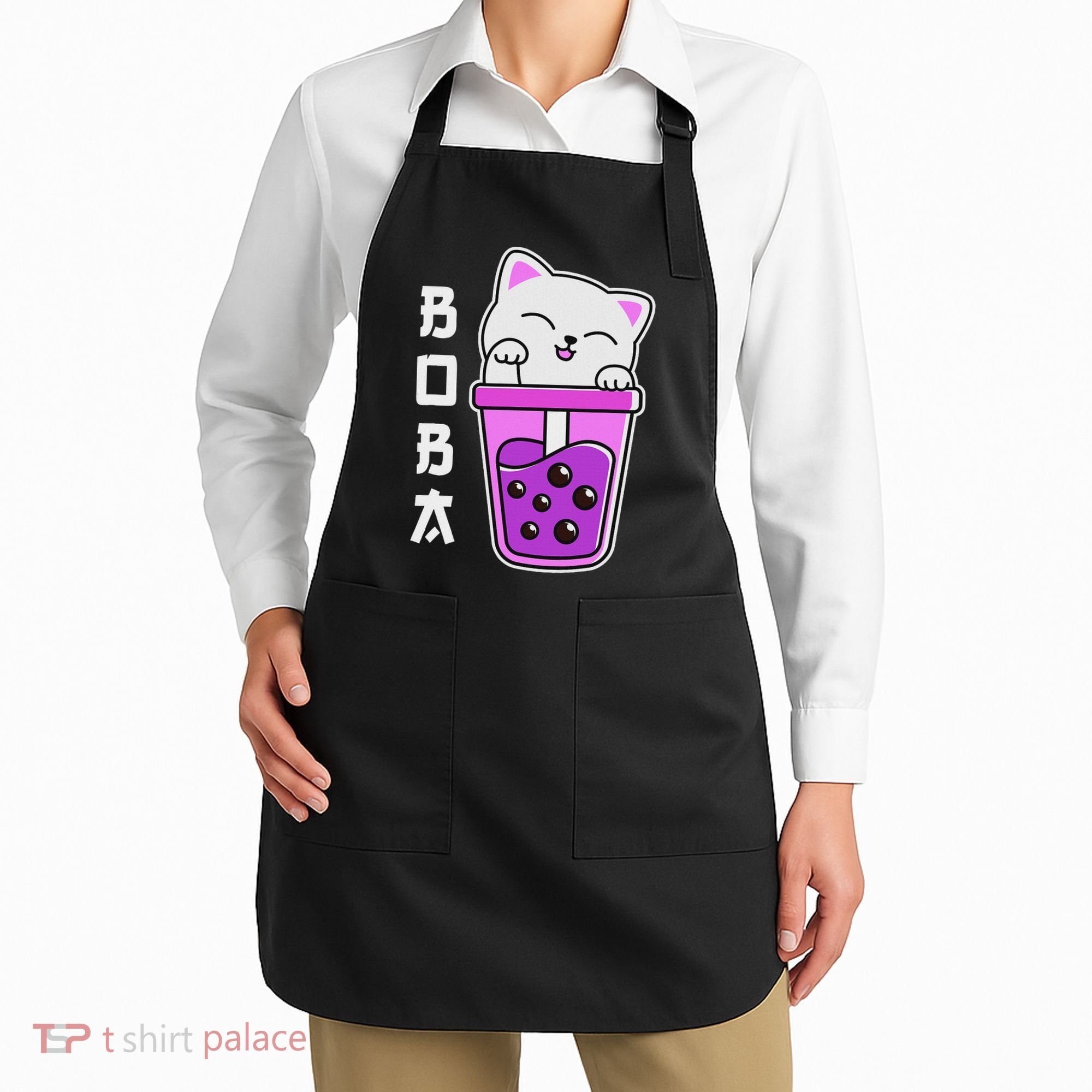 Cat Boba Anime Bubble Tea Neko Kawaii  Apron