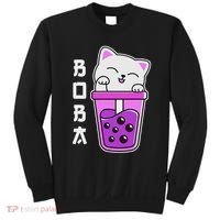 Cat Boba Anime Bubble Tea Neko Kawaii  Sweatshirt thumb 0