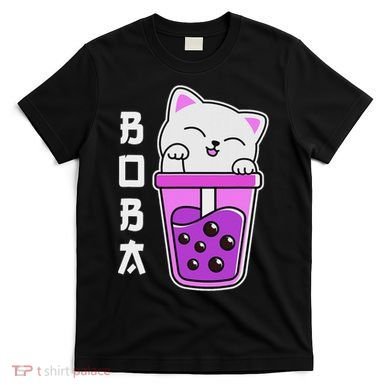 Cat Boba Anime Bubble Tea Neko Kawaii  T-Shirt