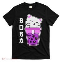 Cat Boba Anime Bubble Tea Neko Kawaii  T-Shirt thumb 0