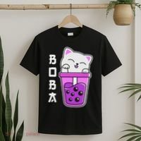 Cat Boba Anime Bubble Tea Neko Kawaii  T-Shirt thumb 2