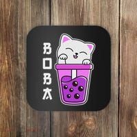 Cat Boba Anime Bubble Tea Neko Kawaii  Coaster thumb 0