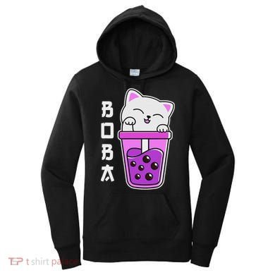 Cat Boba Anime Bubble Tea Neko Kawaii  Women's Hoodie