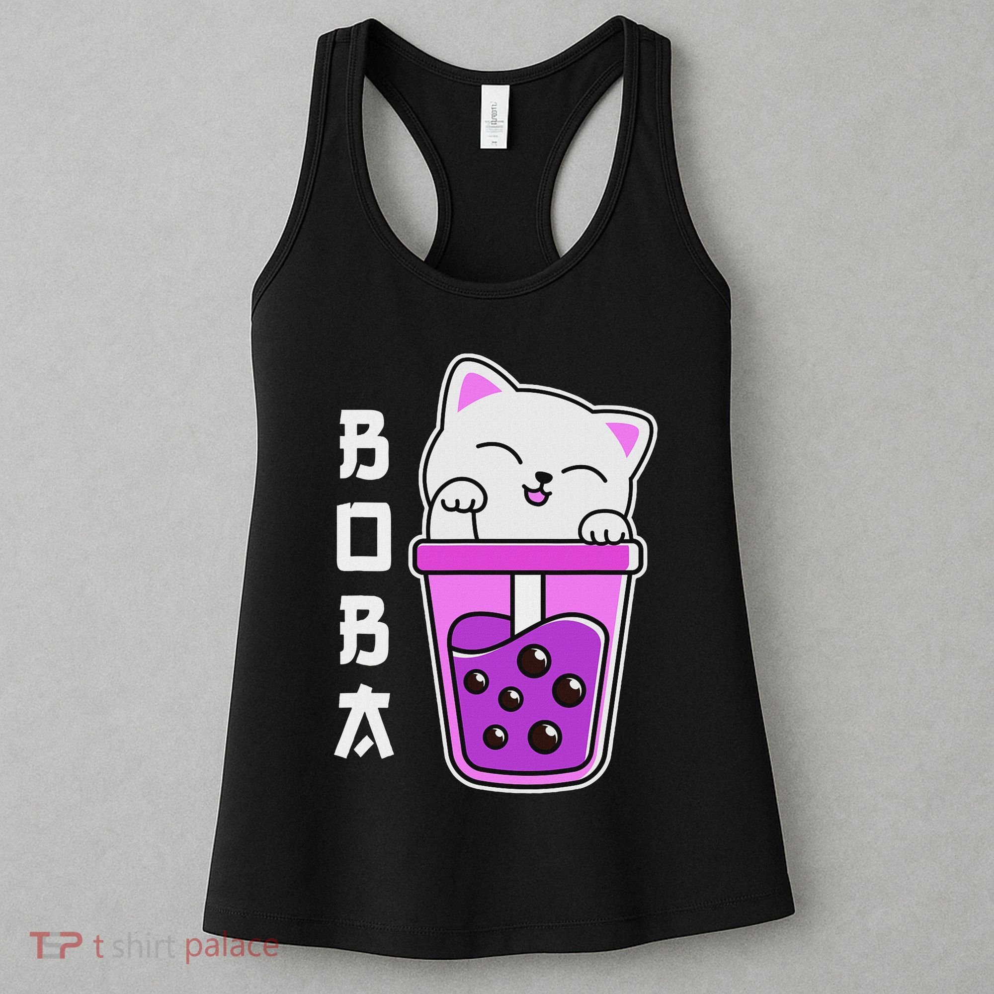 Cat Boba Anime Bubble Tea Neko Kawaii  Women's Tank Top