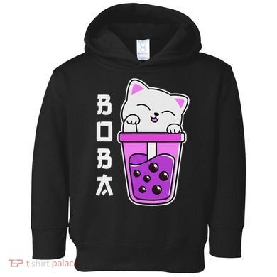 Cat Boba Anime Bubble Tea Neko Kawaii  Toddler Hoodie