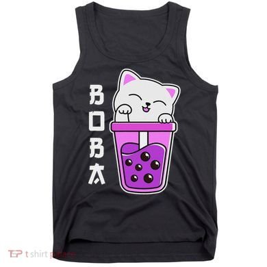 Cat Boba Anime Bubble Tea Neko Kawaii  Tank Top