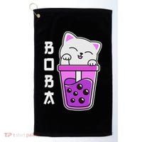 Cat Boba Anime Bubble Tea Neko Kawaii  Golf Towel thumb 0