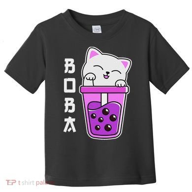 Cat Boba Anime Bubble Tea Neko Kawaii  Toddler T-Shirt