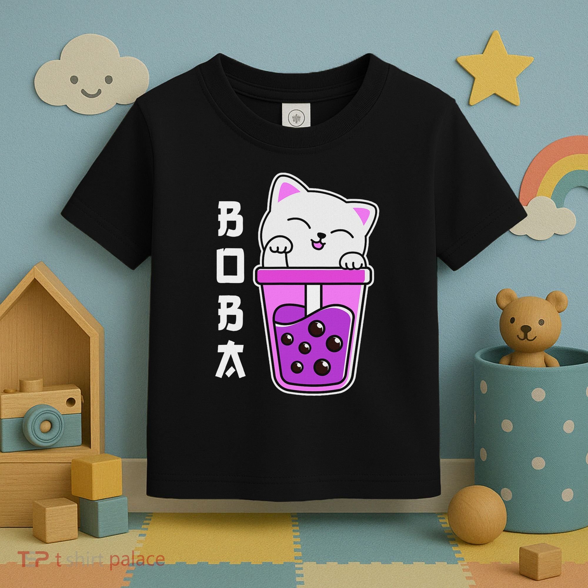 Cat Boba Anime Bubble Tea Neko Kawaii  Toddler T-Shirt