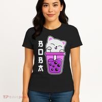 Cat Boba Anime Bubble Tea Neko Kawaii  Women's T-Shirt thumb 4