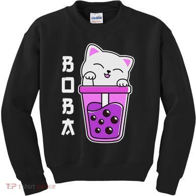 Cat Boba Anime Bubble Tea Neko Kawaii  Kids Sweatshirt