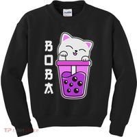 Cat Boba Anime Bubble Tea Neko Kawaii  Kids Sweatshirt thumb 0