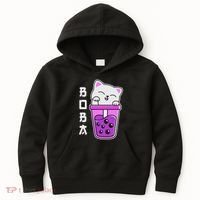 Cat Boba Anime Bubble Tea Neko Kawaii  Kids Hoodie thumb 0