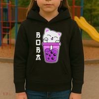 Cat Boba Anime Bubble Tea Neko Kawaii  Kids Hoodie thumb 3