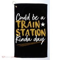 Could Be A Train Station Kind Of Day Womens Golf Towel thumb 0