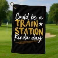 Could Be A Train Station Kind Of Day Womens Golf Towel thumb 1