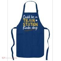 Could Be A Train Station Kind Of Day Womens Apron thumb 0