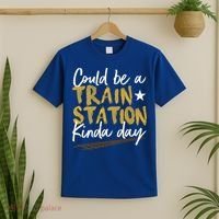 Could Be A Train Station Kind Of Day Womens T-Shirt thumb 2