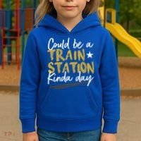 Could Be A Train Station Kind Of Day Womens Kids Hoodie thumb 3