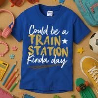 Could Be A Train Station Kind Of Day Womens Kids T-Shirt thumb 3