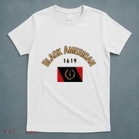 Cute Black American 1619 Black Afro American Heritage Flag T-Shirt thumb 5