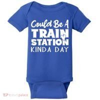 Could Be A Train Station Kinda Day Funny Heart Baby Bodysuit thumb 0