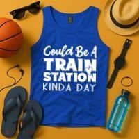 Could Be A Train Station Kinda Day Funny Heart Tank Top thumb 4
