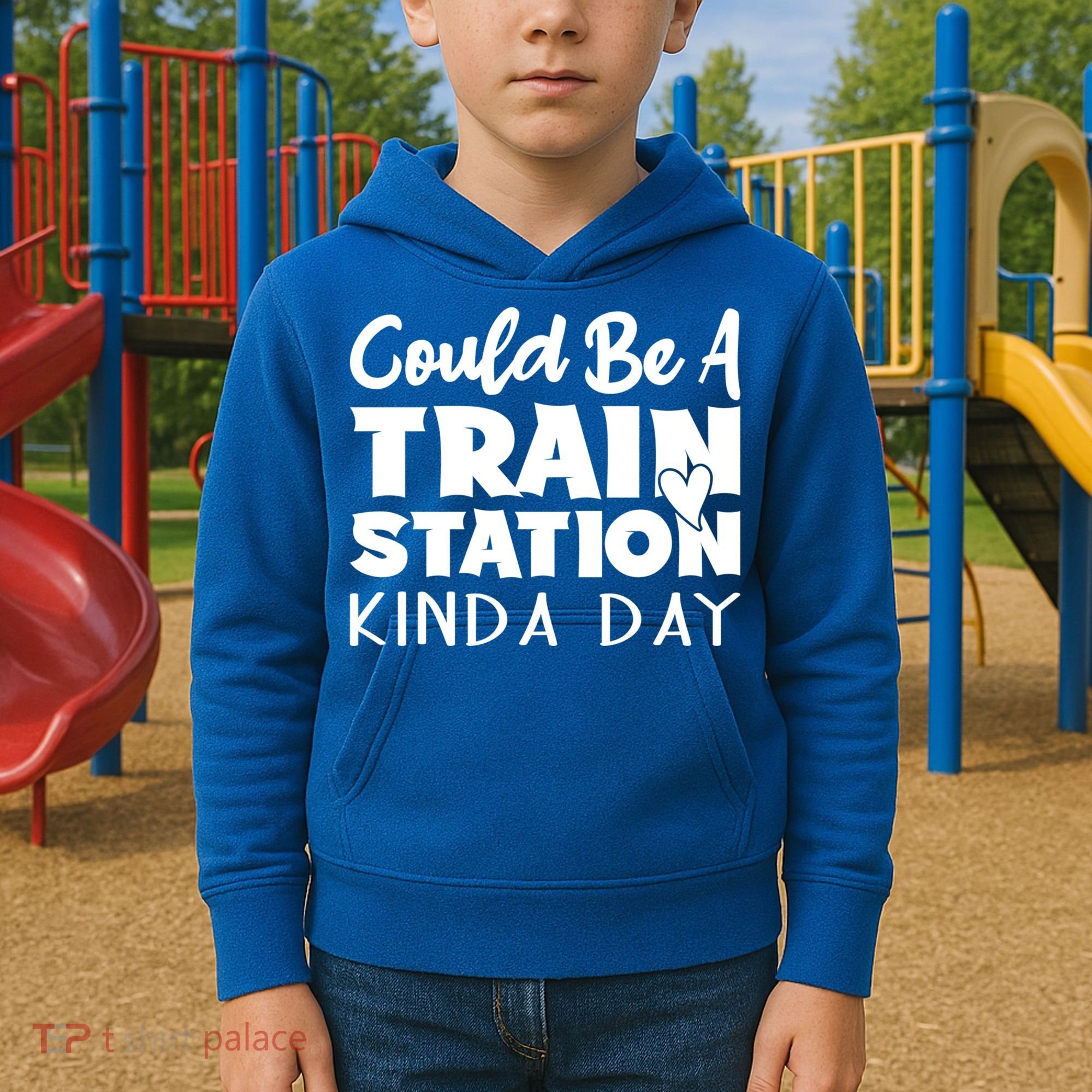 Could Be A Train Station Kinda Day Funny Heart Kids Hoodie