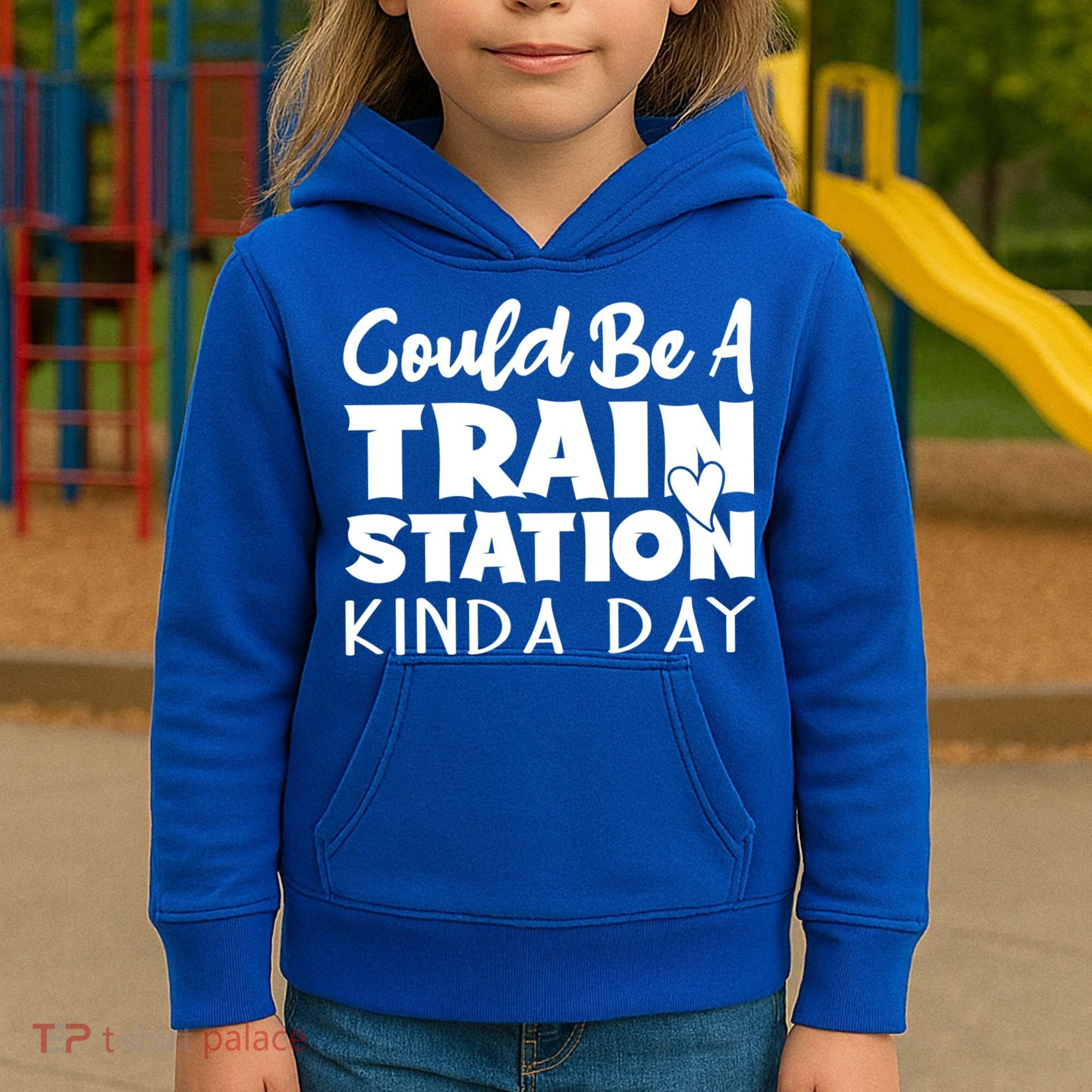 Could Be A Train Station Kinda Day Funny Heart Kids Hoodie