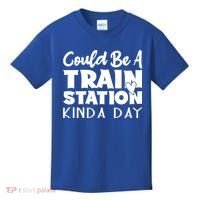 Could Be A Train Station Kinda Day Funny Heart Kids T-Shirt thumb 0