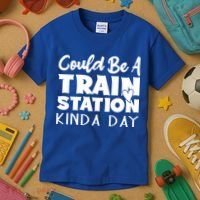 Could Be A Train Station Kinda Day Funny Heart Kids T-Shirt thumb 3