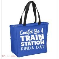 Could Be A Train Station Kinda Day Funny Heart Tote Bag thumb 2