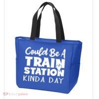 Could Be A Train Station Kinda Day Funny Heart Tote Bag thumb 3