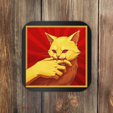 Cat Bite Anime Coaster