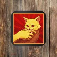 Cat Bite Anime Coaster thumb 0