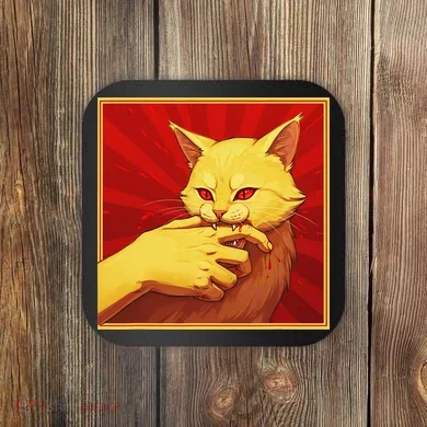 Cat Bite Anime Coaster