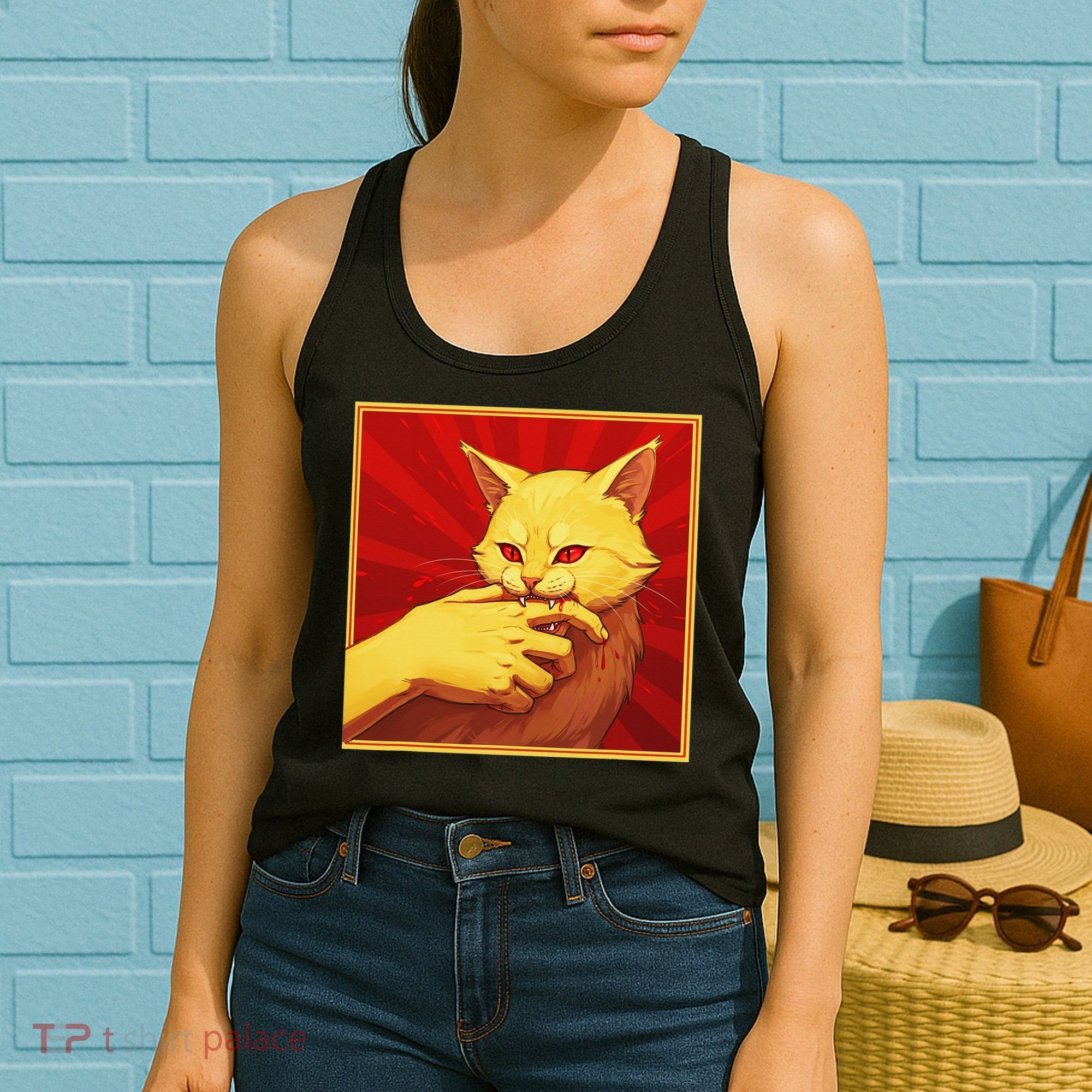Cat Bite Anime Women's Tank Top