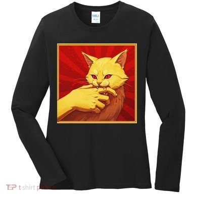 Cat Bite Anime Women's Long Sleeve Shirt