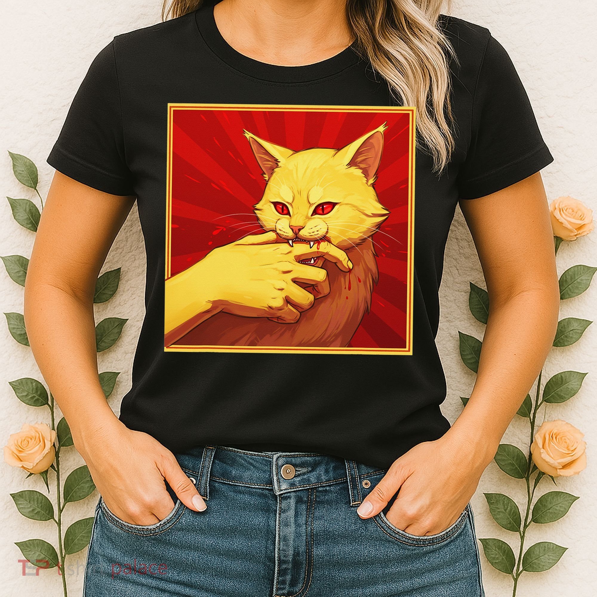 Cat Bite Anime Women's T-Shirt